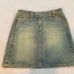 Ann Taylor faded denim mini skirt
